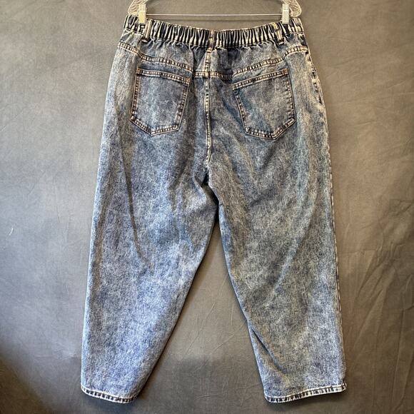 Shein Curve Distressed Mom Jeans Womens 2XL (actual 36x24.5) Blue Denim Zip Fly - Picture 2 of 12